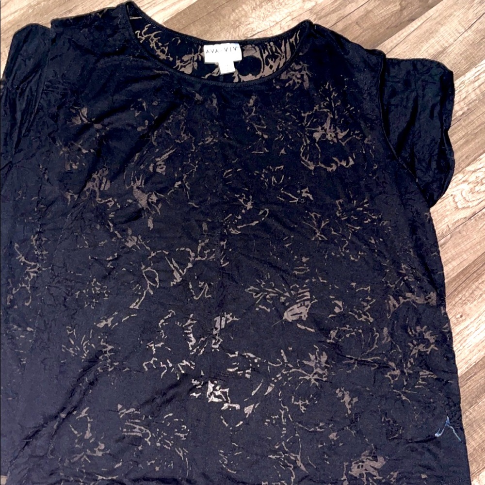 Black sheer top 2x